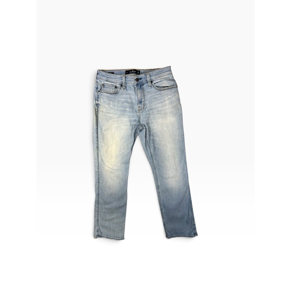 Hollister Men's Advanced Stretch Bootcut Light Wash Blue Jeans 5-Pocket